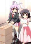  animal_ears barefoot bunny_ears inaba_tewi kurikara long_sleeves multiple_girls reisen_udongein_inaba touhou 