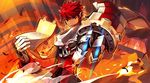  armor highres male_focus panamaman red_eyes red_hair s4_league scarf solo 