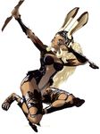  animal_ears armor bunny_ears bunnygirl bunnysuit collar ff12 ffxii final_fantasy final_fantasy_xii fran gloves helmet long_hair pony_tail ponytail red_eyes thigh_highs thighhighs usagimimi white_hair 