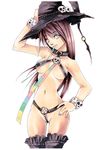  breasts collar gothic hat jonathan_liang marker_(medium) medium_breasts mixed_media original skull solo thighhighs traditional_media underboob witch witch_hat 
