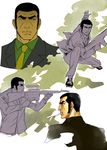  aiming black_hair cigarette duke_tougou golgo_13 gun makacoon suit weapon 