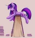  animated balance book cutie_mark equine feathered_wings feathers female feral friendship_is_magic fur hair horn horse mammal multicolored_hair my_little_pony pony purple_fur solo text twilight_sparkle_(mlp) winged_unicorn wings 