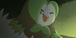  all0412_(artist) avian bird dartrix looking_at_viewer male nintendo one_eye_closed open_mouth owl pok&eacute;mon video_games wings wink 