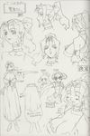  00s 2girls angel_blade artbook breasts dress female huge_breasts kyoka_(angel_blade) large_breasts long_hair monochrome multiple_girls nipples oobari_masami ponytail scan sketch smile twintails 