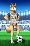  canine eyewear fifa goggles lionet male mammal mascot russia russian soccer sport wolf world_cup zabivaka 