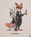  anthro canine disney female fox judy_hopps lagomorph male mammal nick_wilde rabbit sanjiseo zootopia 