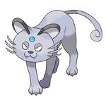  alolan_persian cat fangs full_body highres no_humans official_art persian pokemon pokemon_(creature) solo sugimori_ken transparent_background 