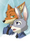  anthro canine disney female fox judy_hopps lagomorph male mammal nick_wilde q太郎 rabbit zootopia 