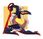  (molliemare) anime blonde_hair canine clothing cosplay female footwear friendship_is_magic hair heve high_heels kill-la-kill legwear mammal my_little_pony pinup pose senketsu shoes stockings thigh_highs whinni winona_(mlp) wolf 