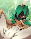  ambiguous_gender anthro anthrofied avian bedroom_eyes bird decidueye half-closed_eyes kicktyan nintendo owl pinup pok&eacute;mon pose reclining seductive spread_legs spreading video_games 