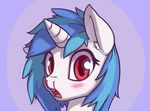 blood blue_hair blush equine female friendship_is_magic hair horn ligerstorm looking_at_viewer mammal multicolored_hair my_little_pony nosebleed open_mouth reaction_image red_eyes solo teeth tongue unicorn vinyl_scratch_(mlp) wide_eyed 