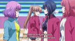  4girls animated animated_gif aoba_kazane ass black_hair brown_hair kaminashi_nozomi kawai_hanabi keijo!!!!!!!! multiple_girls purple_hair red_hair subtitled swimsuit toyoguchi_non 