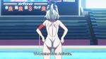  1girl animated animated_gif ass keijo!!!!!!!! miyata_sayaka subtitled swimsuit white_hair 