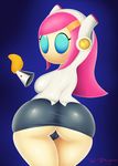  big_butt blue_eyes blush breasts butt camel_toe female hair huge_butt kirby_(series) looking_back machine mouthless nintendo noseless not_furry pink_hair robot sirredbenjamin solo susie_(kirby) video_games 