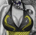  1girl breasts choker female iris_(pokemon) monochrome solo starfire teen_titans todd_l._milhouse 