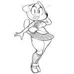  anthro breasts cartoon_network clothed clothing domestic_cat felid feline felis female fur looking_at_viewer mammal mature_female miniskirt nicole_watterson skirt solo stickypad surprise sweat the_amazing_world_of_gumball wide_hips 