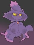  big_breasts breasts female gradient_background huge_breasts mismagius nintendo nipples pink_eyes pok&eacute;mon robbonp simple_background smile solo video_games yellow_sclera 