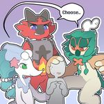  2016 ambiguous_gender anon anthro avian bird decidueye digital_media_(artwork) feline group human incineroar itsunknownanon mammal marine merfolk nervous nintendo pinniped pok&eacute;mon primarina sea_lion simple_background text tiger video_games 