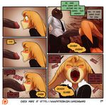  balls blush cat clothing comic dialogue eyes_closed feline huge_penis james_howard male male/male mammal oral patreon penis teeth text torn_clothing 