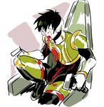  black_hair blood bodysuit chair coughing_blood kendy_(revolocities) male_focus percy_the_small_engine personification pilot_suit sitting solo thomas_the_tank_engine 