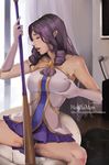  alternate_costume artist_name black_panties breast_hold breasts closed_eyes drill_hair elbow_gloves gloves highres hoo_bamon implied_masturbation janna_windforce large_breasts league_of_legends long_hair magical_girl miniskirt open_mouth panties patreon_username pointy_ears purple_hair realistic self_fondle sitting skirt solo staff star_guardian_janna underwear watermark web_address white_gloves 