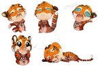  ! alpha_channel ambiguous_gender chibi cute dannoitanart feline feral mammal multiple_images open_mouth simple_background smile solo tiger tongue transparent_background 