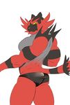  1girl artist_request ass breasts incineroar panties pokemon red_eyes solo 