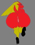  2016 anthro anus big_butt blaziken butt clothing female footwear high_heels nintendo nude pok&eacute;mon pussy rear_view shoes solo thecon video_games 