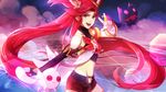  alternate_costume alternate_hair_color elbow_gloves fingerless_gloves gloves jinx_(league_of_legends) kuro_(league_of_legends) league_of_legends long_hair magical_girl red_hair shiro_(league_of_legends) star_guardian_jinx tied_hair twintails very_long_hair 