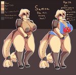  anthro areola big_breasts breasts clothed clothing coffeesheizen english_text featureless_crotch female huge_breasts mammal marine model_sheet nipples nude pinniped seal solo standing text 