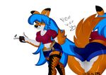 11calebe all_fours anthro anthrofied bent_over big_butt blink blue_hair breasts butt canine clothed clothing crossdressing denim_shorts fox fur girly hair invalid_tag legwear looking_at_viewer male mammal one_eye_closed orange_fur posterior raised_tail rawnoodlesx3 rear_view shorts white_fur wide_hips wink 
