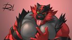  incineroar male muscular nintendo pok&eacute;mon tongue video_games 