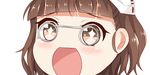  bangs blunt_bangs blush brown_hair eyebrows eyebrows_visible_through_hair face glasses gradient_eyes kantai_collection looking_at_viewer multicolored multicolored_eyes nahaki open_mouth pince-nez roma_(kantai_collection) short_hair simple_background solo sparkling_eyes white_background 