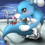  &lt;3 blue_eyes blush brionne censored cute female mammal marine nintendo pinniped pok&eacute;mon pool_(disambiguation) pussy seal sitting unknown_artist video_games water 