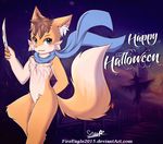  2016 blush canine fox halloween holidays male mammal mask scarf senz smile 