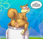 anthro anus breasts butt clothing english_text female fur looking_at_viewer mammal nickelodeon nipples nude pussy rodent sandy_cheeks solo spongebob_squarepants squirrel suit text unknown_artist 