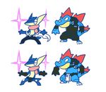  bad_pixiv_id cosplay feraligatr gen_2_pokemon gen_6_pokemon greninja kill_la_kill kinagase_tsumugu mikisugi_aikurou nudist_beach_uniform plainwhite pokemon 