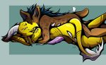  brown_fur canid canine cum dragon fur luraknot mammal penis sex spooning 