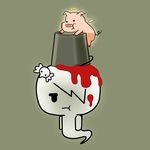  blood bucket carrie_krueger cartoon_network curled_tail female frown ghost hair hair_ornament hair_over_eye halo mammal negoto_(artist) not_furry pig porcine snout spirit the_amazing_world_of_gumball wings 