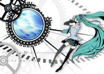  aqua_hair detached_sleeves hatsune_miku komaki_(gigu) lifeline long_hair open_mouth skirt solo thighhighs twintails very_long_hair vocaloid wallpaper zettai_ryouiki 