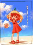  beach cloud day dress habanero habanero-tan hat original outdoors shigatake sky solo straw_hat summer zanshomimai 