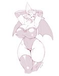  2014 anthro arm_warmers armpits arms_above_head bat big_breasts breasts cleavage clothed clothing female hi_res jindragowolf legwear mammal membranous_wings pose rouge_the_bat rubber solo sonic_(series) stockings thick_thighs voluptuous wide_hips wings 