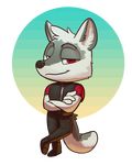  anthro boots canine chibi clothing confident crossed_arms footwear fox junga male mammal pants smug vest 