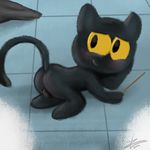  2016 anthro balls blush butt cat digital_media_(artwork) feline fur ghost google halloween hi_res holidays looking_at_viewer male mammal momo_(google) presenting spirit video_games why yellow_eyes zekromlover 