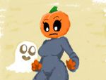  ambiguous_gender black_sclera breasts cloak clothing duo eyelashes female flora_fauna food frown fruit ghost google humanoid not_furry plant pumpkin simple_background smile spirit unknown_artist white_eyes 