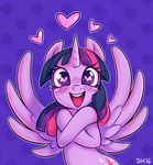  &lt;3 &lt;3_eyes 2016 blush equine female friendship_is_magic hair horn mammal multicolored_hair my_little_pony solo sorcerushorserus twilight_sparkle_(mlp) winged_unicorn wings 