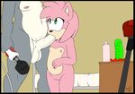  2016 amy_rose anthro aval0nx balls bugs_bunny crossover duo erection fellatio female hedgehog lagomorph looney_tunes male mammal oral penis pussy rabbit sex sonic_(series) warner_brothers 