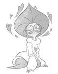  &lt;3 alien blush eyewear female flatwoods_monster glasses looking_at_viewer monochrome not_furry solo unknown_artist 