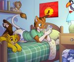  bedroom book bottomless clothed clothing diaper disney feline game_boy infantilism lamp lion mafundi mammal nintendo plushie teenager the_lion_king video_games wen wet young 