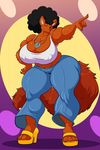  2016 anthro big_breasts breasts canine cleavage clothed clothing erect_nipples female fox huge_breasts jaeh mammal nipple_bulge nipples solo 